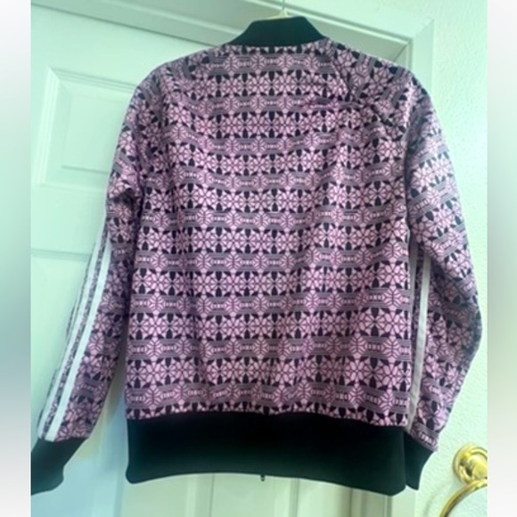 Adidas purple/ black/white zip up running jacket small - Picture 2 of 4